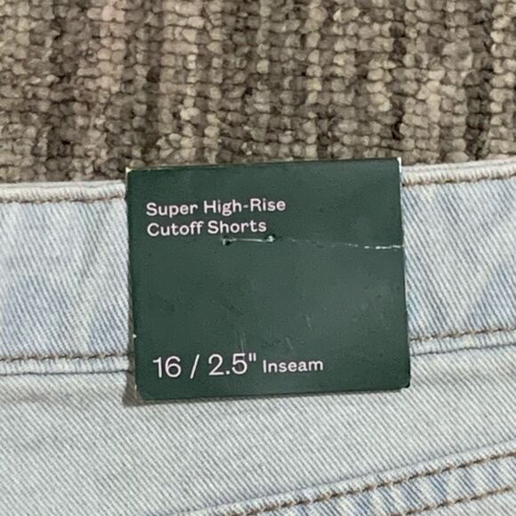 Wild Fable 16 Button Fly Super High Rise Cut Off Denim Short Shorts Blue NWT - Picture 9 of 9